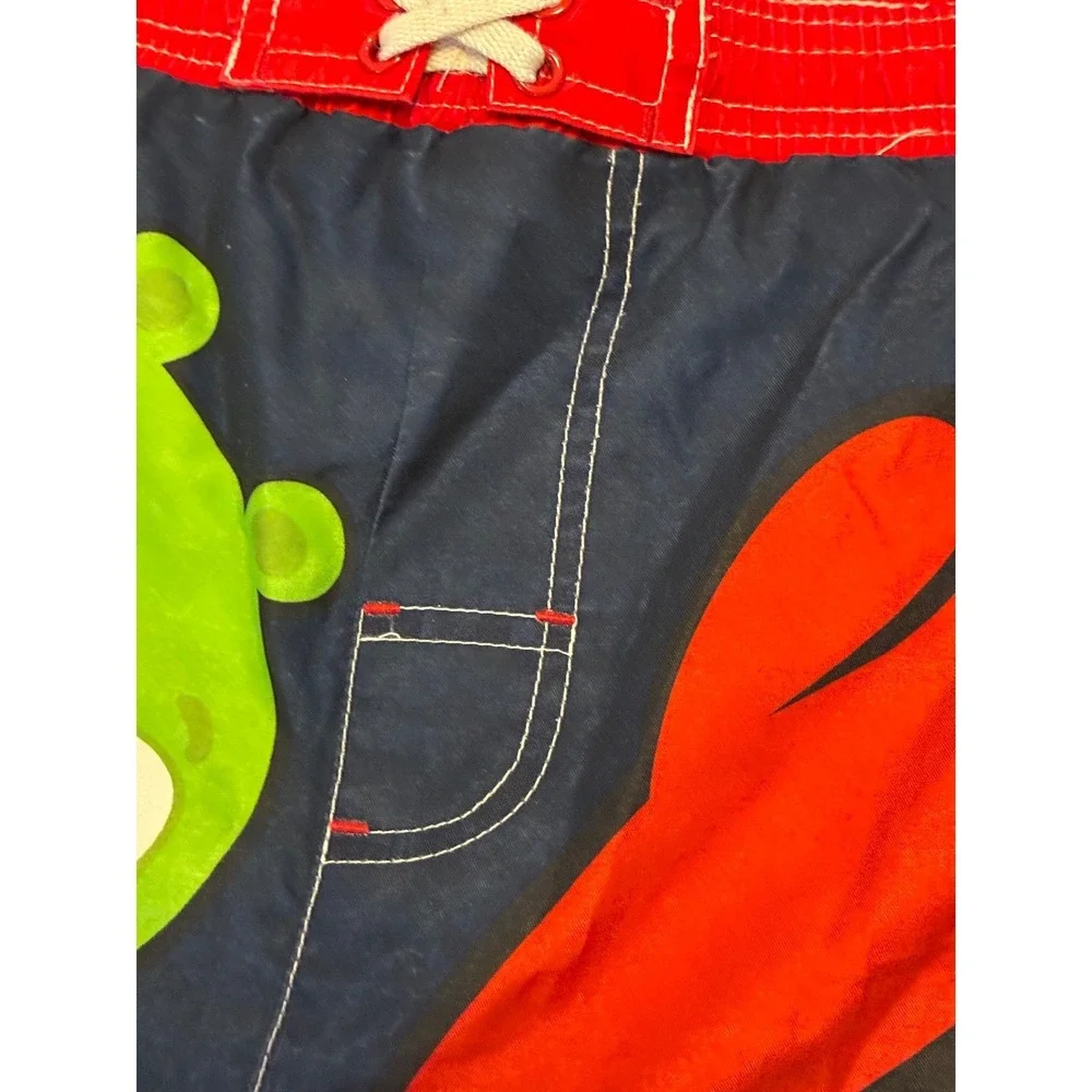 🎉Angry Birds Kids Swim Trunks  Blue Red Board Shorts  Size M